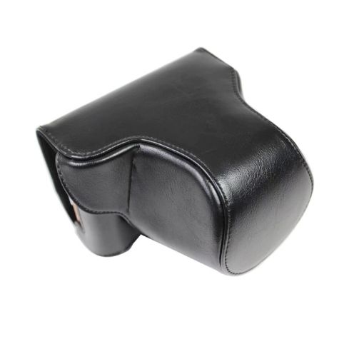 FUJIFILM X-A7/X-A20 PU Leather Camera Case Bag with Strap (Black) - 1
