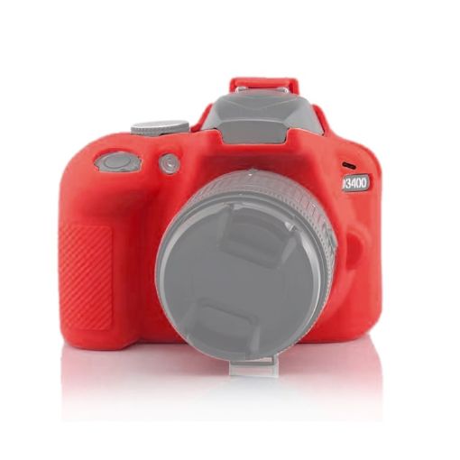 Red Soft Silicone Protective Case for Nikon D3400/D3300 Camera - 1