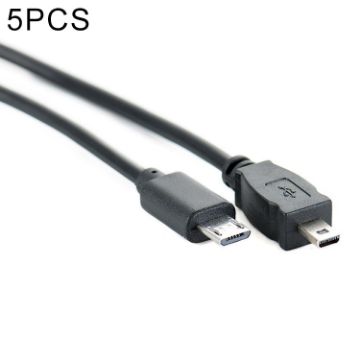 5 PCS 30cm Micro USB to Mini 8 Pin OTG Cable for Nikon (Black) - 1