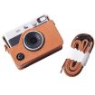 FUJIFILM instax mini Evo Leather Camera Case Bag with Strap (Brown) - 3