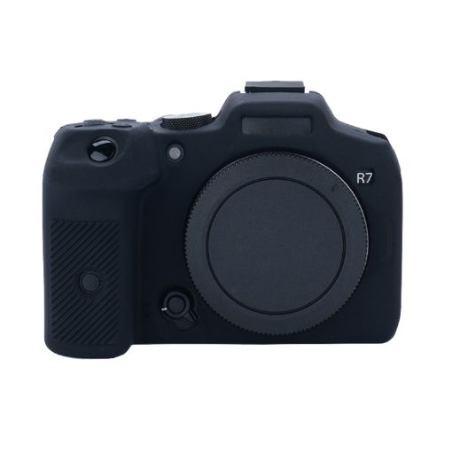 Canon EOS R7 Soft Silicone Protective Case - Black Cover - 1