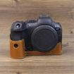 Canon EOS R7 PU Leather Camera Half Case Base, 1/4" Thread, Brown - 1