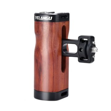 YELANGU LW-B01-2 Wooden Handle Handgrip with Cold Shoe for Camera Cage - 1
