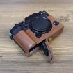 FUJIFILM X-T5 PU Leather Camera Half Case Base, 1/4" Thread, Coffee - 6