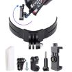 Foldable Action Camera Phone Helmet Mount Kit with J-Hook & Clamp (Black) - 1