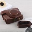 Canon G16 Full Body Camera PU Leather Case Bag with Strap - Coffee - 3