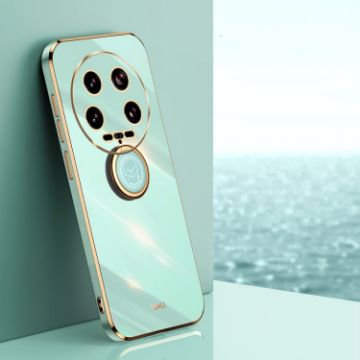 Xiaomi 14 Ultra 5G Mint Green 6D TPU Case with Ring Holder - 1