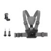 Adjustable 3 in 1 Body Mount Belt Chest Strap with Mount & Screw - Grey - 1
