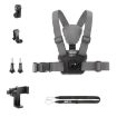 360 Phone Clamp Adjustable Body Mount Belt Chest Strap, 6 in 1 (Grey) - 1