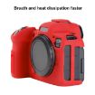 Canon EOS R6 Mark II Red Litchi Texture Silicone Protective Case - 6