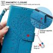 OPPO Find X8 Ultra Blue Leather Phone Case - Tree & Deer Embossed Design - 7