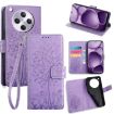 OPPO Find X8s+ Purple Tree & Deer Embossed Leather Phone Case - 1