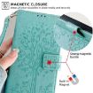 Realme 14 5G Green Leather Phone Case - Tree & Deer Embossed Design - 7