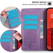 Realme 14 5G Purple Tree & Deer Embossed Leather Phone Case - 6
