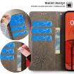 Realme P3 Ultra 5G Grey Leather Phone Case - Tree & Deer Embossed - 6