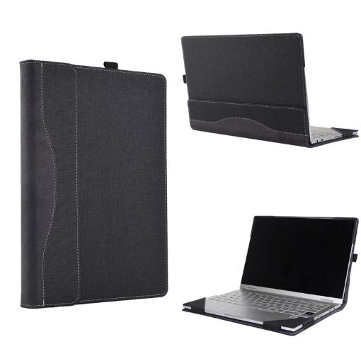 Microsoft Surface Laptop 6 13.5" Black Cloth Texture Leather Case Stand - 1