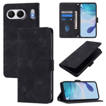 OnePlus Nord 4 5G Global Black Embossed Leather Phone Case - 1