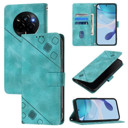 Realme Narzo 80/14 Pro 5G India Green Embossed Leather Phone Case - 1