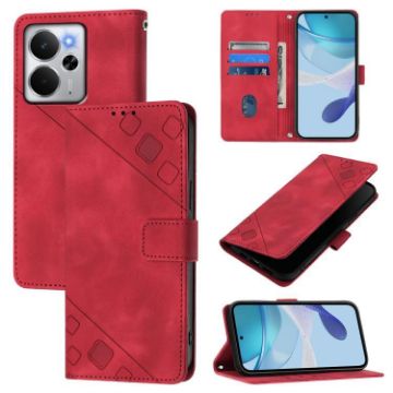 Realme 14 5G/P3 5G India Red Embossed Leather Phone Case - 1