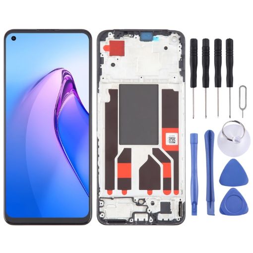 OPPO Reno8 4G AMOLED LCD Screen Digitizer Assembly with Frame - 1