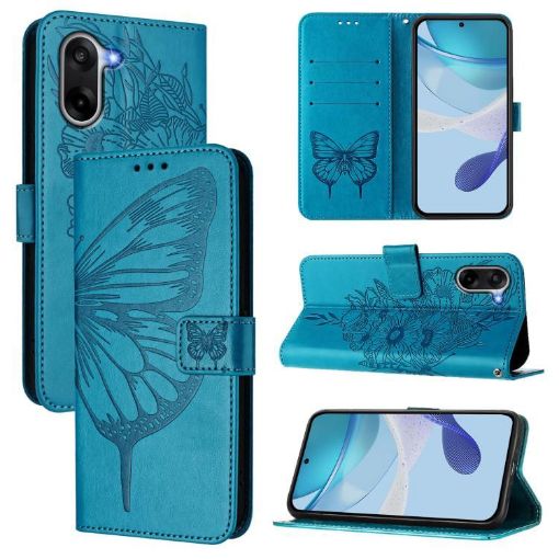 OnePlus Ace 5 Racing Butterfly Leather Phone Case - Blue - 1