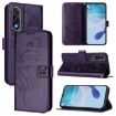 OnePlus Ace 5 Ultra Dark Purple Embossed Butterfly Leather Case - 1