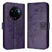 Realme Narzo 80/14 Pro 5G Embossed Butterfly Leather Case Dark Purple - 2