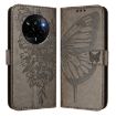 Realme Narzo 80/14 Pro 5G Embossed Butterfly Leather Case Grey - 2