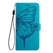 Realme Neo7 Turbo 5G Blue Embossed Butterfly Leather Phone Case - 3