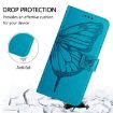 Realme Neo7 Turbo 5G Blue Embossed Butterfly Leather Phone Case - 4