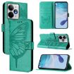Realme Neo7 Turbo 5G Green Embossed Butterfly Leather Phone Case - 1