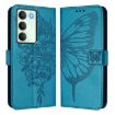 Realme V70/14x/C75 5G Blue Embossed Butterfly Leather Phone Case - 2