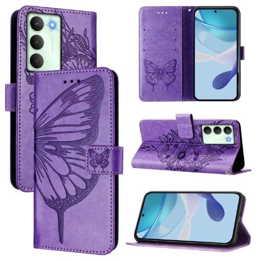 Realme V70/14x Global/C75 5G Butterfly Leather Case Light Purple - 1