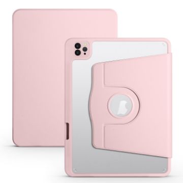 iPad Pro 13 2024 Sand Pink 360 Rotation Leather Case Holder - 1