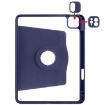 iPad Pro 13 2024 Dark Blue Leather Case with 360 Rotation Holder - 6