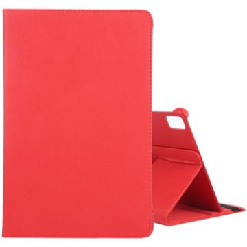 iPad Pro 13 2024 Red Leather Case with 360 Rotation & Holder - 1