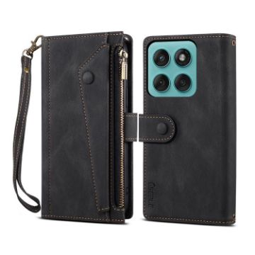 Motorola Edge 5G 2025 ESEBLE Retro Frosted RFID Leather Case Black - 1