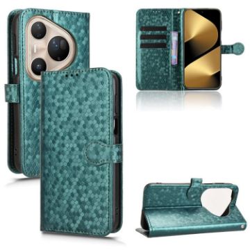 Huawei Pura 80 Ultra 5G Green Honeycomb Dot Leather Phone Case - 1