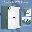 iPad Pro 13 2024 Dark Green TPU Leather Tablet Case - 3-Fold Cover - 5