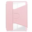 iPad Pro 13 2024 Pink Transparent Rotation Leather Case with Keyboard - 3