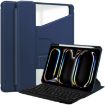 iPad Pro 13 2024 Dark Blue Transparent Rotation Case with Keyboard - 1