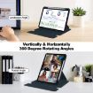 iPad Pro 13 2024 Dark Blue Transparent Rotation Case with Keyboard - 4