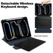 iPad Pro 13 2024 Dark Blue Transparent Rotation Case with Keyboard - 5