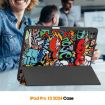 iPad Pro 13 2024 Leather Case with Pen Tray - Custer Painted Graffiti - 7