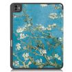 iPad Pro 13 2024 Leather Case with Pen Tray - Apricot Flower Design - 3