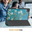 iPad Pro 13 2024 Leather Case with Pen Tray - Apricot Flower Design - 7