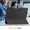 iPad Pro 13 2024 Black TPU Leather Case with Pen Tray & 3-Fold Holder - 7