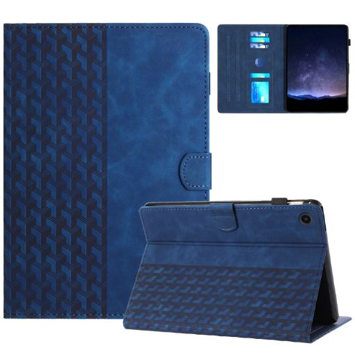 Samsung Galaxy Tab A8 X200 Blue Embossed Leather Tablet Case - 1