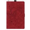 iPad Pro 13 2024 Red Love Butterfly Embossed Leather Tablet Case - 2