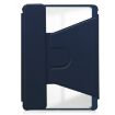 iPad Pro 13 2024 Dark Blue Transparent Rotation Leather Case - 3